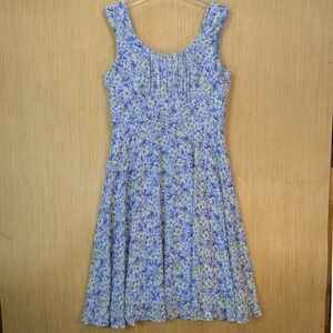 NorthStyle Dress Women 14 Floral Blue Midi Fairy Feminine Romantic Dainty Whimsy